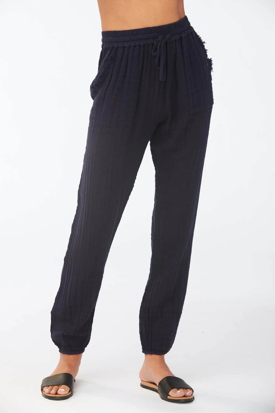 Sundays Pascale Cotton Navy Blue Jogger Pockets Size 0